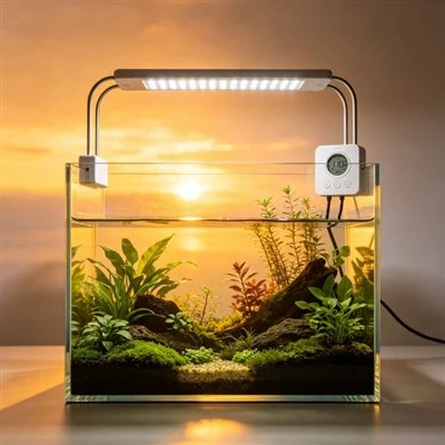 일출 및 일몰 타이머가 있는 LED 수족관 조명